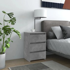 Betonszürke szerelt fa éjjeliszekrény 40 x 35 x 62,5 cm