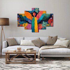 Kép - Absztrakt angyal virágokkal (150x105 cm)