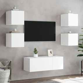 fehér fali TV-szekrény LED-világítással 30,5x35x30 cm