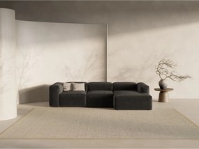 Fekete sarokkanapé (jobb oldali-heverő résszel) Bergamo – Cosmopolitan Design