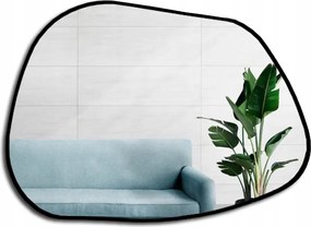 Bazalt organikus tükör fekete keretben 83x60 dekoratív fali
