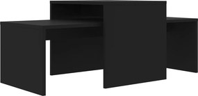 vidaXL fekete szerelt fa dohányzóasztal szett 100 x 48 x 40 cm