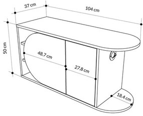Cipőtároló Nova Shoe Bench - Oak, White
