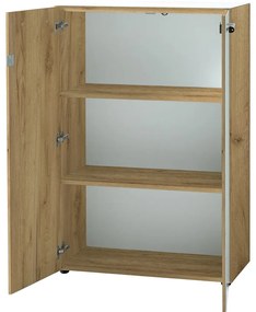 Fehér-natúr színű szekrény tölgyfa dekorral 80x120 cm Monteria – Germania