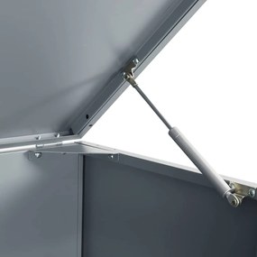 szürke acél kerekes tároló 2 szemeteskukához 138 x 79 x 117 cm