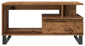 antik fa színű szerelt fa dohányzóasztal 90 x 49 x 45 cm