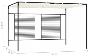 krémszínű pavilon behúzható tetővel 3 x 4 x 2,3 m 180 g/m²