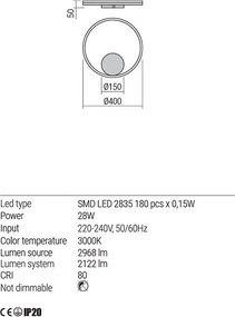 Fali Lámpa Bronz ORBIT REDO 01-1699-TRIAC