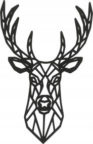 Fali Dekoráció Áttört Geometrikus Kép Fekete Szarvas 3D 46 CM