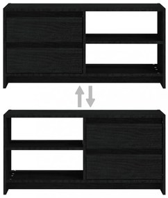 fekete tömör fenyőfa TV-szekrény 80 x 31 x 39 cm