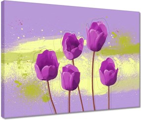 Vászonkép 40x30 Virágos lila Virágok