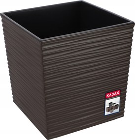 Virágtartó 30 cm Fedél Betéttel Műanyag Mokka