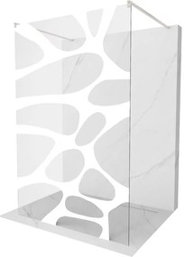 Mexen Kioto, Walk-In zuhanyparaván 100 x 200 cm, 8 mm átlátszó üveg fehér mintás, csiszolt acél profil, 800-100-002-97-97