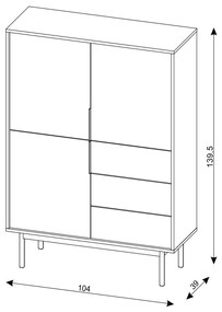 Elegáns Magaskomód Fekete Színben. VIVA VI04