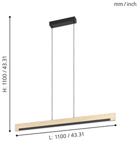 Eglo 99293 - CAMACHO LED 25,5W/230V állítható fényerejű függeszték