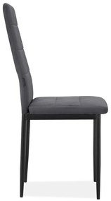 Antracitszürke bársony étkezőszék szett 2 db-os Becca – Støraa
