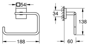 GROHE 40975000 - Törölközőtartó START CUBE fényes króm
