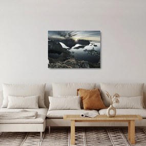 Üveg kép - Norvég hegyek (70x50 cm)