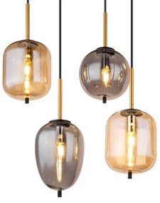 Globo 15345-8A - Csillár zsinóron BLACKY 8xE14/40W/230V réz