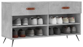 betonszürke szerelt fa cipőpolc 102 x 35 x 55 cm