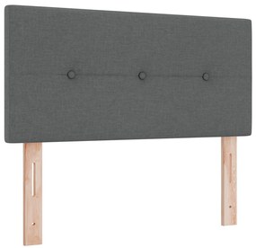 Boxspring Ágy Mattal Sötétszürke, 100 x 200 cm, Szövet