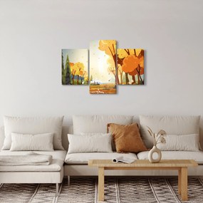 Kép - őszi táj, illusztrációk (90x60 cm)