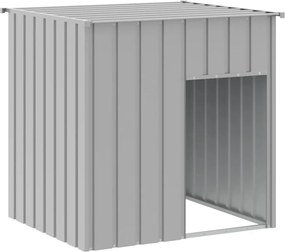 vidaXL világosszürke horganyzott acél kutyaház tetővel 110 x 103 x 109 cm
