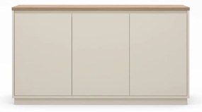Bézs komód tölgyfa dekorral 152x84x40 cm Loreta – Marckeric