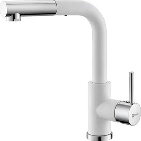 LUX S Metalac T03815 Mosogató Csaptelep - Kihúzható, Fehér