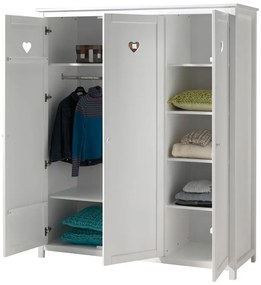 Fehér gyerek ruhásszekrény 159x191x57 cm Amori – Vipack