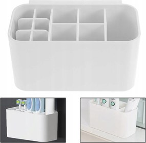 Fogkefetartó, fürdőszobai szervező, tartály, akasztó és fogkefék, pohártartó