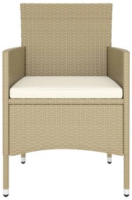 5 részes bézs kerti polyrattan étkezőgarnitúra