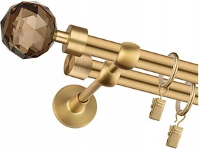 Dupla Függönykarnis Sárgaréz 19mm 120cm Különböző Minták