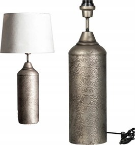 Loft Éjjeli Asztali Lámpa Ezüst Fém Otthoni Hálószoba Nappaliba 53cm E27