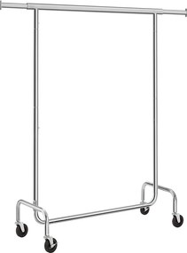 Gurulós ruhaállvány, ezüst 110-150x45x160cm