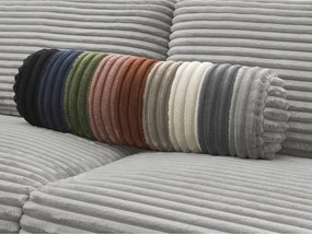 Világosszürke kordbársony kanapé mindennapos alvásra-kinyitható 220 cm Hugo – Bobochic Paris