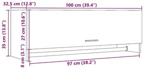 gardróbszekrény Artisan tölgy 100x32,5x35 cm Gépelt fa