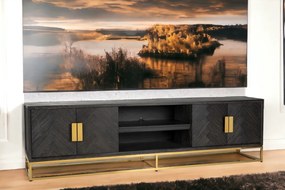 BLACKBONE exkluzív TV-szekrény - 220cm - arany/ezüst