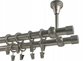 Függönykarnis Fém Mennyezeti 19+19mm MIX Végek Szatén 240cm Smart galvanizált