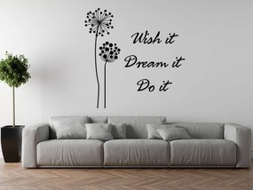 Gario Falmatrica Wish it dream it do it Szín: Fekete-Matt, Méret: 50 x 50 cm