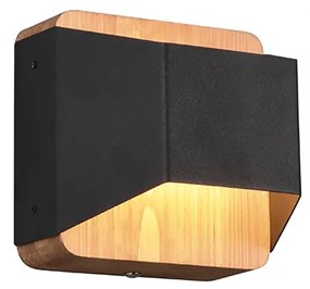 Fali lámpa fekete 12 cm LED-del 3 fokozatban szabályozható - Tyko