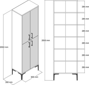 Berlin Walnut and White szekrény