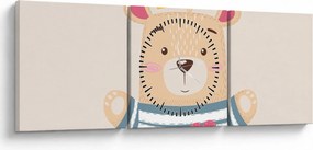 Kép - Teddy maci koronával (órával) (90x30 cm)