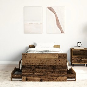 Ágykeret Mattress Nélkül Régi Fa 75x190 cm Mérnöki Fa
