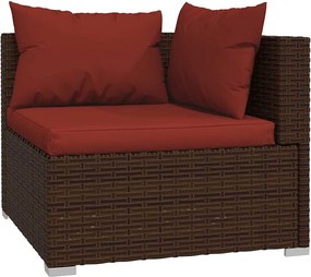 5 részes barna polyrattan kerti ülőgarnitúra párnákkal
