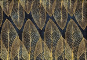 Flizelin fotótapéta Arany levelek modern minta a nappaliba 416x290 +ragasztó