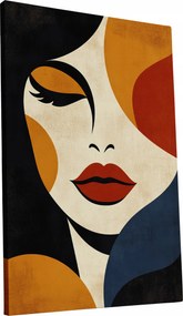 Vászonkép Retro Nő a 70-es évek stílusában otthon nappali 60x90