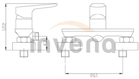 Invena Dokos, fali zuhanycsaptelep, fehér-króm, INV-BN-19-002-V