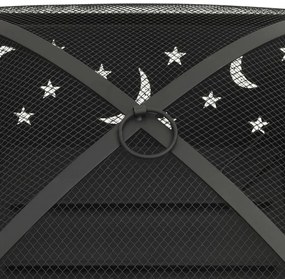 acél XXL méretű tűztál piszkavassal 62 cm