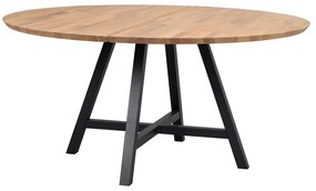 Kerek étkezőasztal tölgyfa asztallappal 150x150 cm Carradale - Rowico
